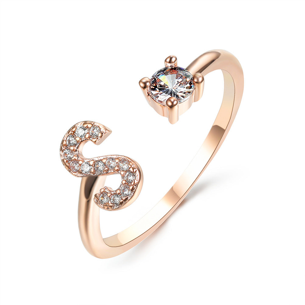 Infinity Beautiful Initial Letter Ring – Adjustable Elegant Jewelry with A–Z Personalization - Infinity Beautiful Boutique