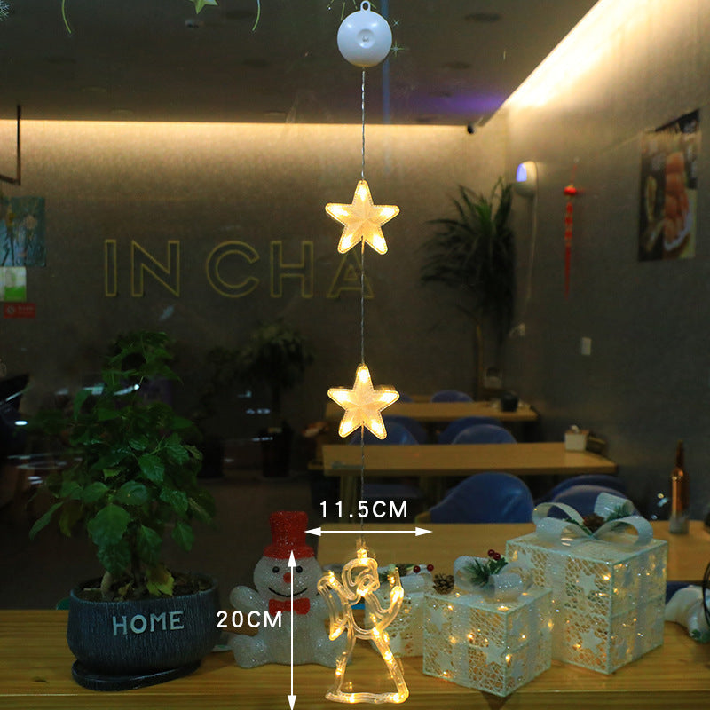 Christmas 3pcs LED Light Star Xmas Tree Hanging Sucker Lamp Window Ornaments Decoration For Home Xmas Navidad New Year Decor Christmas Decorations - Infinity Beautiful Boutique