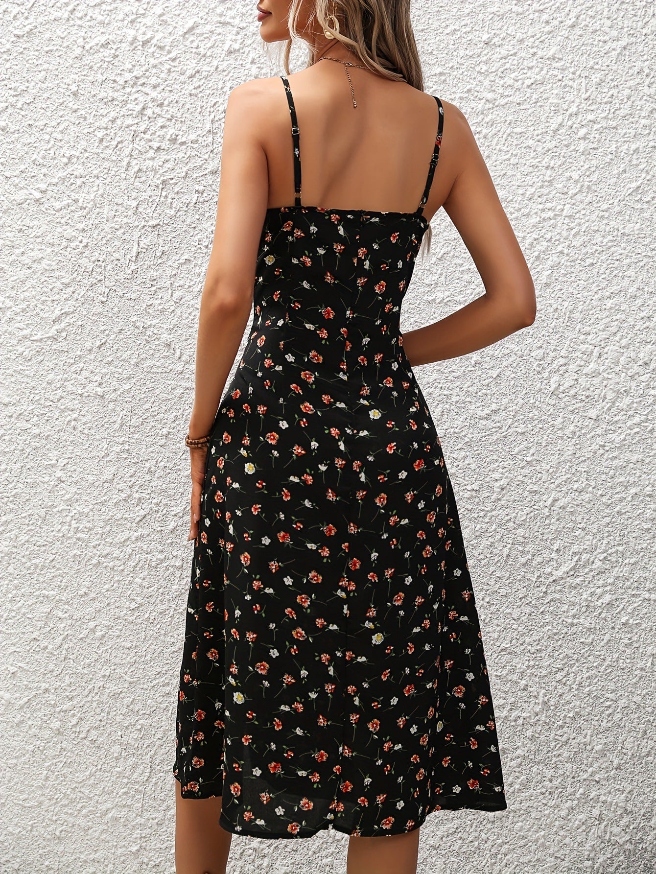 Infinity Beautiful Polka Dot Slit Dress – Sexy Summer Suspender Style - Infinity Beautiful Boutique
