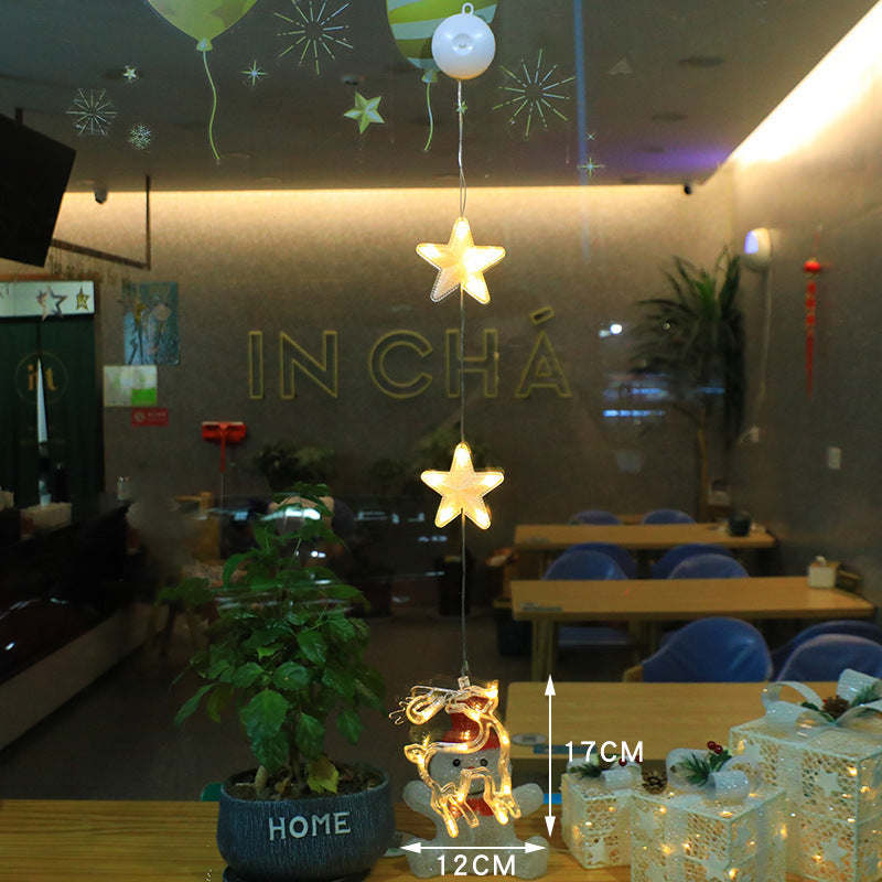 Christmas 3pcs LED Light Star Xmas Tree Hanging Sucker Lamp Window Ornaments Decoration For Home Xmas Navidad New Year Decor Christmas Decorations - Infinity Beautiful Boutique