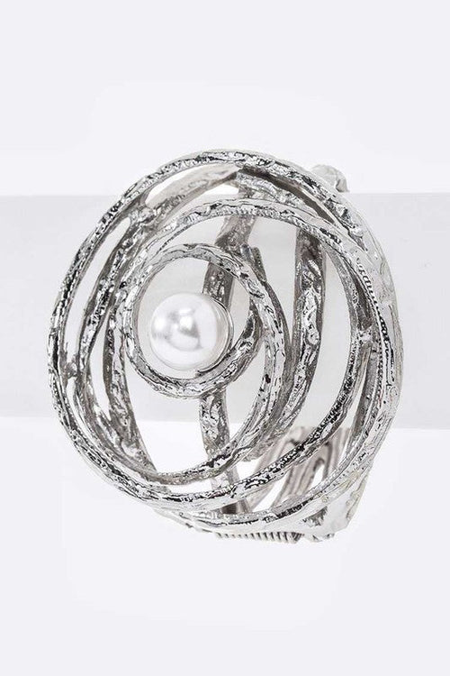 nfinity Beautiful Textured Oversize Pearl Bangle