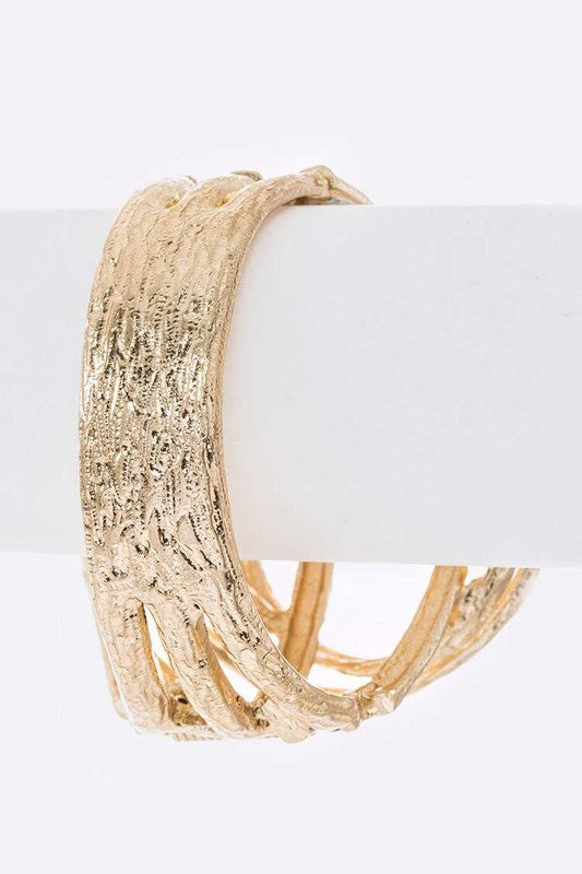 nfinity Beautiful Textured Oversize Pearl Bangle