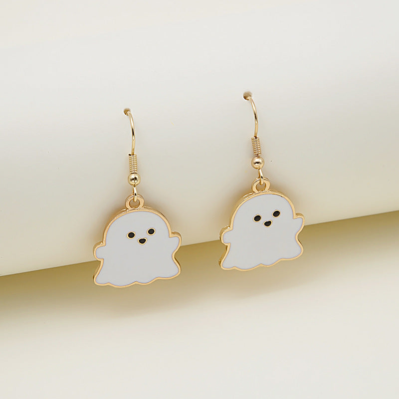 Halloween Earrings Cute Pumpkin Spooky Oil Drip Alloy Earrings Jewelry - Infinity Beautiful Boutique