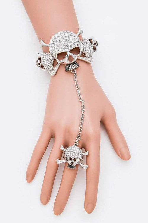 Infinity Beautiful Gothic Crystal Skull Jewelry Set
