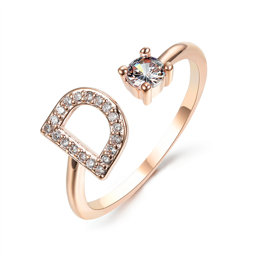 Infinity Beautiful Initial Letter Ring – Adjustable Elegant Jewelry with A–Z Personalization - Infinity Beautiful Boutique