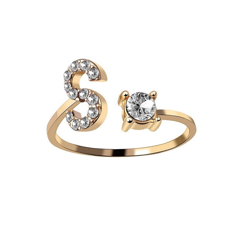 Infinity Beautiful Initial Letter Ring – Adjustable Elegant Jewelry with A–Z Personalization - Infinity Beautiful Boutique
