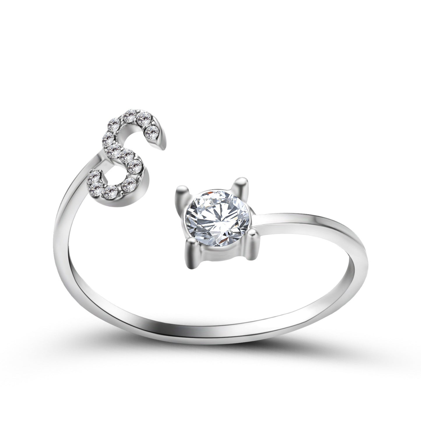 Infinity Beautiful Initial Letter Ring – Adjustable Elegant Jewelry with A–Z Personalization - Infinity Beautiful Boutique