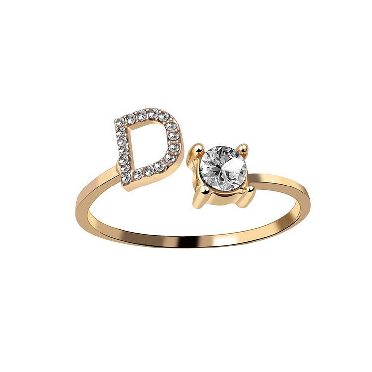 Infinity Beautiful Initial Letter Ring – Adjustable Elegant Jewelry with A–Z Personalization - Infinity Beautiful Boutique