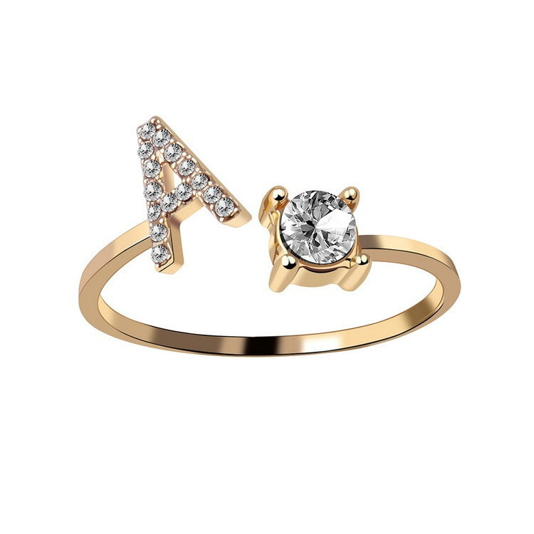Infinity Beautiful Initial Letter Ring – Adjustable Elegant Jewelry with A–Z Personalization - Infinity Beautiful Boutique