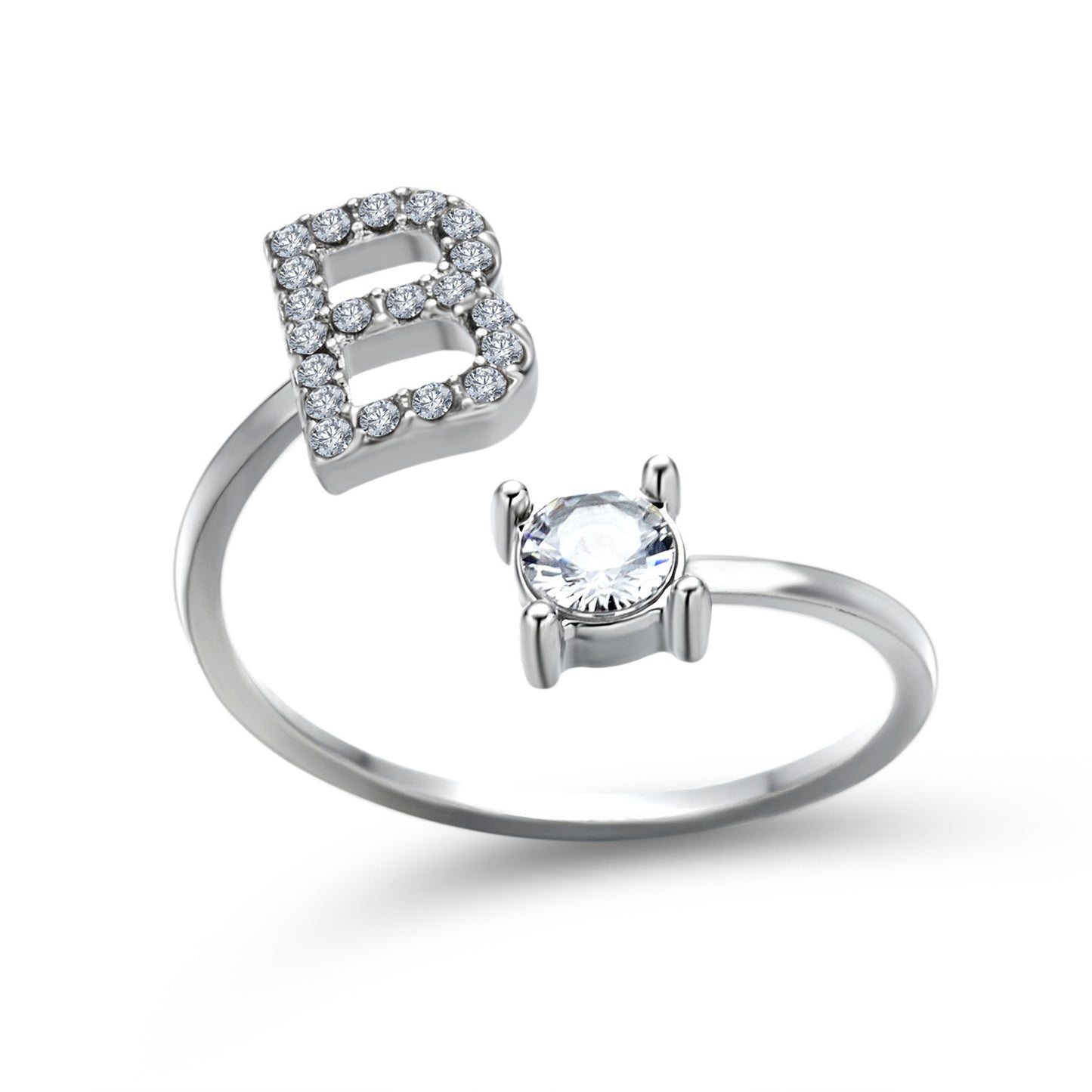 Infinity Beautiful Initial Letter Ring – Adjustable Elegant Jewelry with A–Z Personalization - Infinity Beautiful Boutique