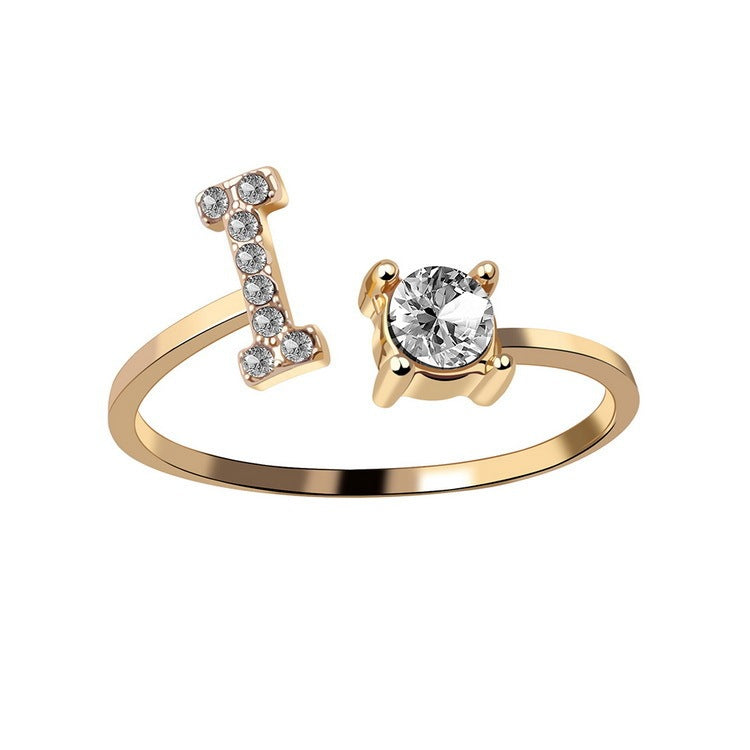 Infinity Beautiful Initial Letter Ring – Adjustable Elegant Jewelry with A–Z Personalization - Infinity Beautiful Boutique