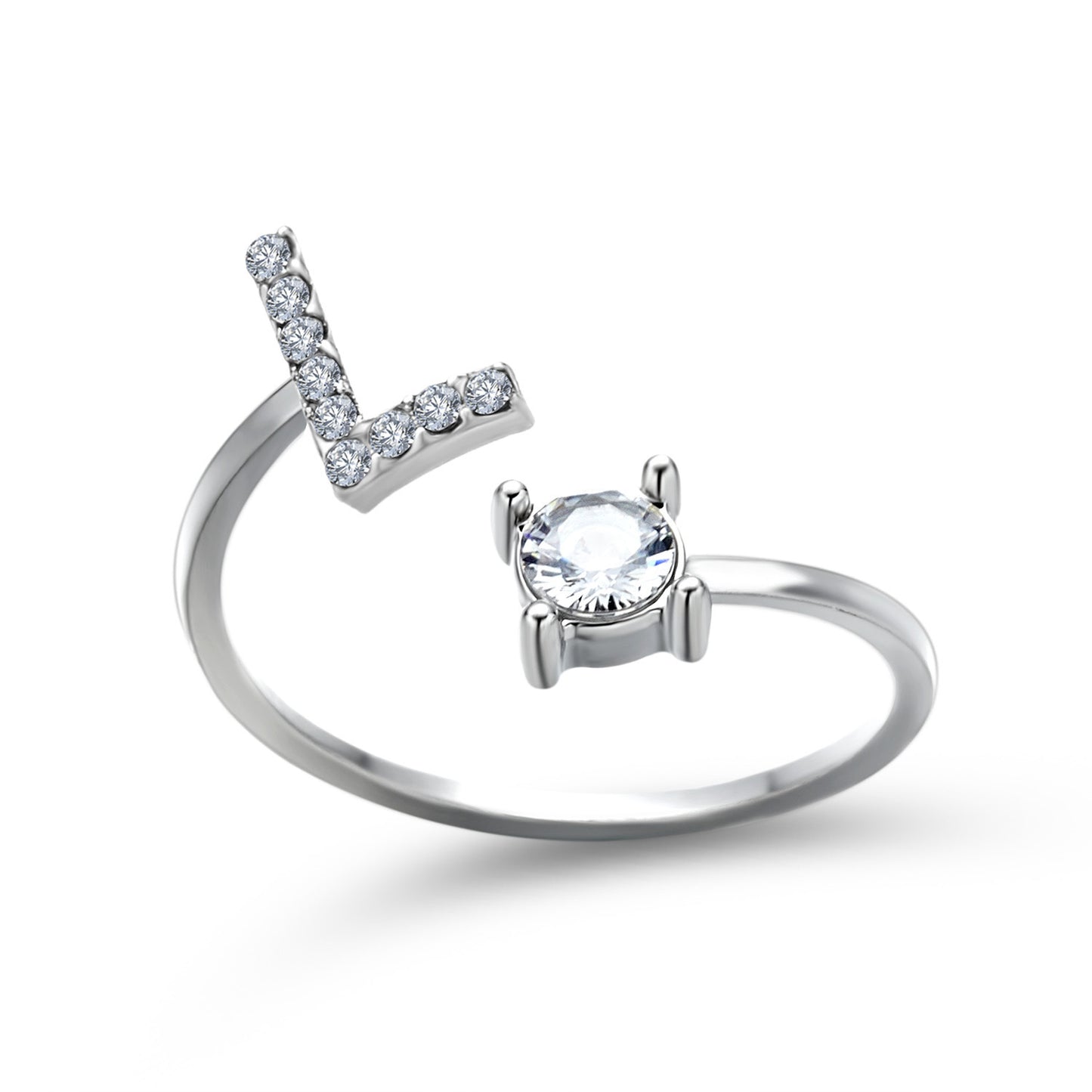 Infinity Beautiful Initial Letter Ring – Adjustable Elegant Jewelry with A–Z Personalization - Infinity Beautiful Boutique