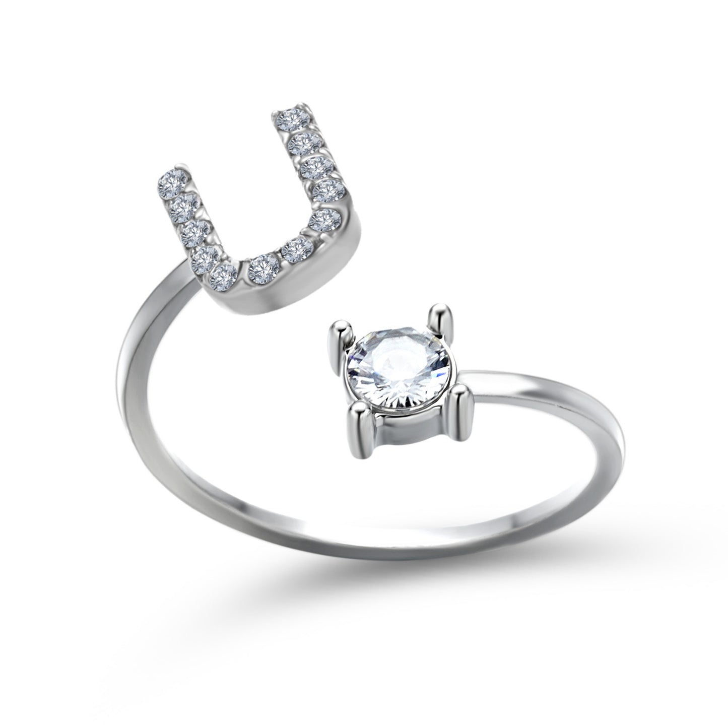 Infinity Beautiful Initial Letter Ring – Adjustable Elegant Jewelry with A–Z Personalization - Infinity Beautiful Boutique