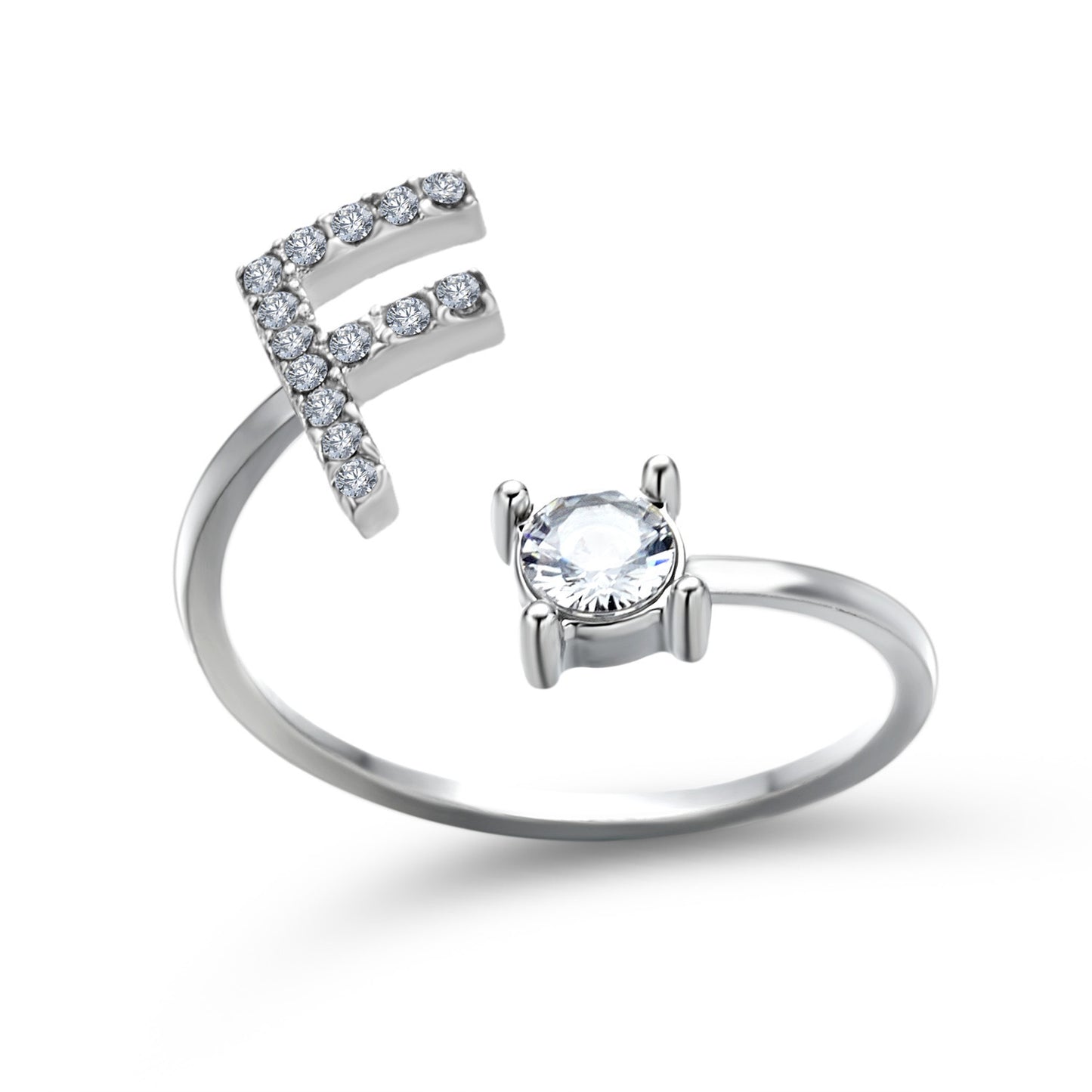 Infinity Beautiful Initial Letter Ring – Adjustable Elegant Jewelry with A–Z Personalization - Infinity Beautiful Boutique