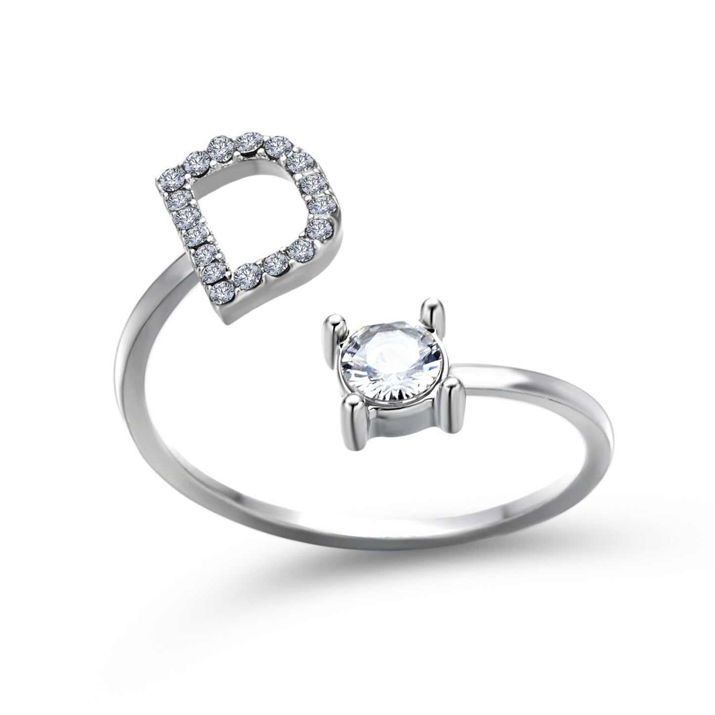 Infinity Beautiful Initial Letter Ring – Adjustable Elegant Jewelry with A–Z Personalization - Infinity Beautiful Boutique