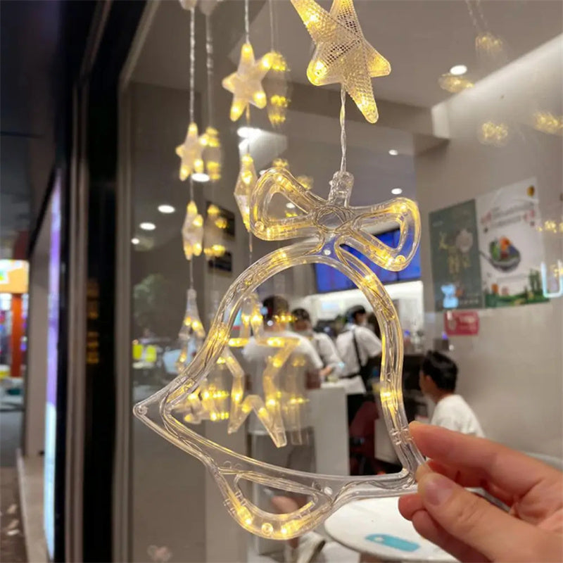 Christmas 3pcs LED Light Star Xmas Tree Hanging Sucker Lamp Window Ornaments Decoration For Home Xmas Navidad New Year Decor Christmas Decorations - Infinity Beautiful Boutique