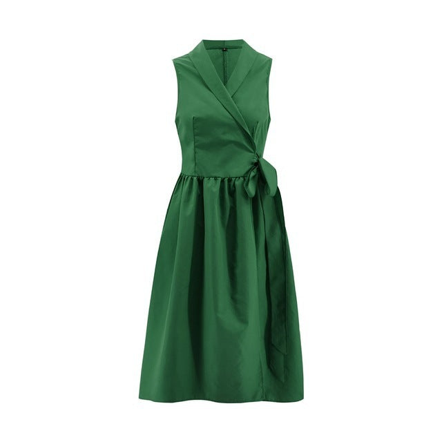 Infinity Beautiful Midi Belted Dress – Casual Sleeveless Style for Women