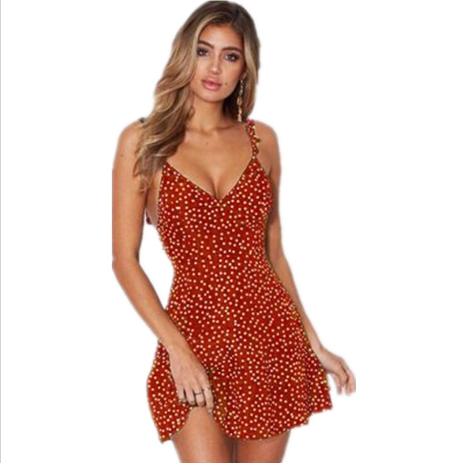 Infinity Beautiful Polka Dot Strappy Dress – Summer Beach Fashion - Infinity Beautiful Boutique