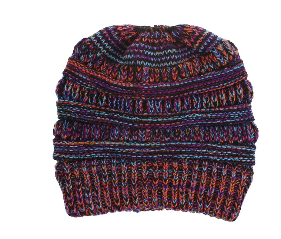 Infinity Beautiful Mixed Color Knitted Ponytail Hat - Infinity Beautiful Boutique