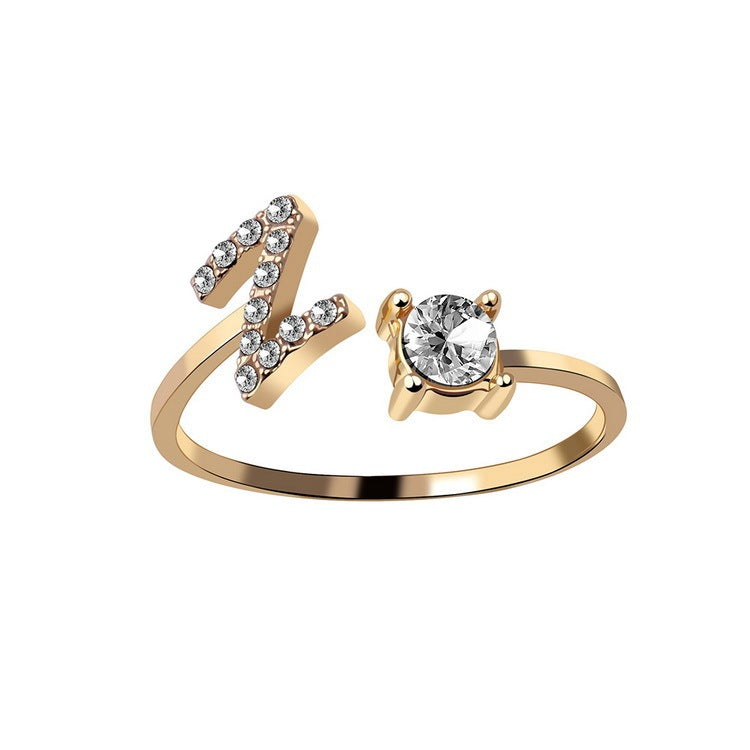 Infinity Beautiful Initial Letter Ring – Adjustable Elegant Jewelry with A–Z Personalization - Infinity Beautiful Boutique