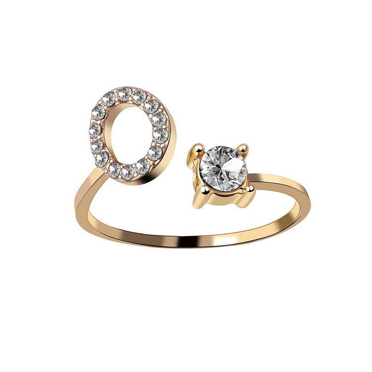 Infinity Beautiful Initial Letter Ring – Adjustable Elegant Jewelry with A–Z Personalization - Infinity Beautiful Boutique