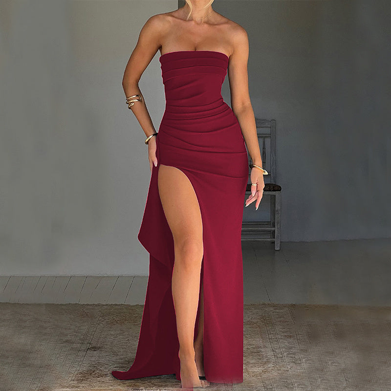 Infinity Beautiful Strapless Pleated Maxi Dress - Infinity Beautiful Boutique