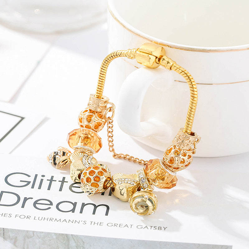 Infinity Beautiful Gold Bee Bracelet – European & American DIY Fashion Jewelry for Women - Infinity Beautiful Boutique