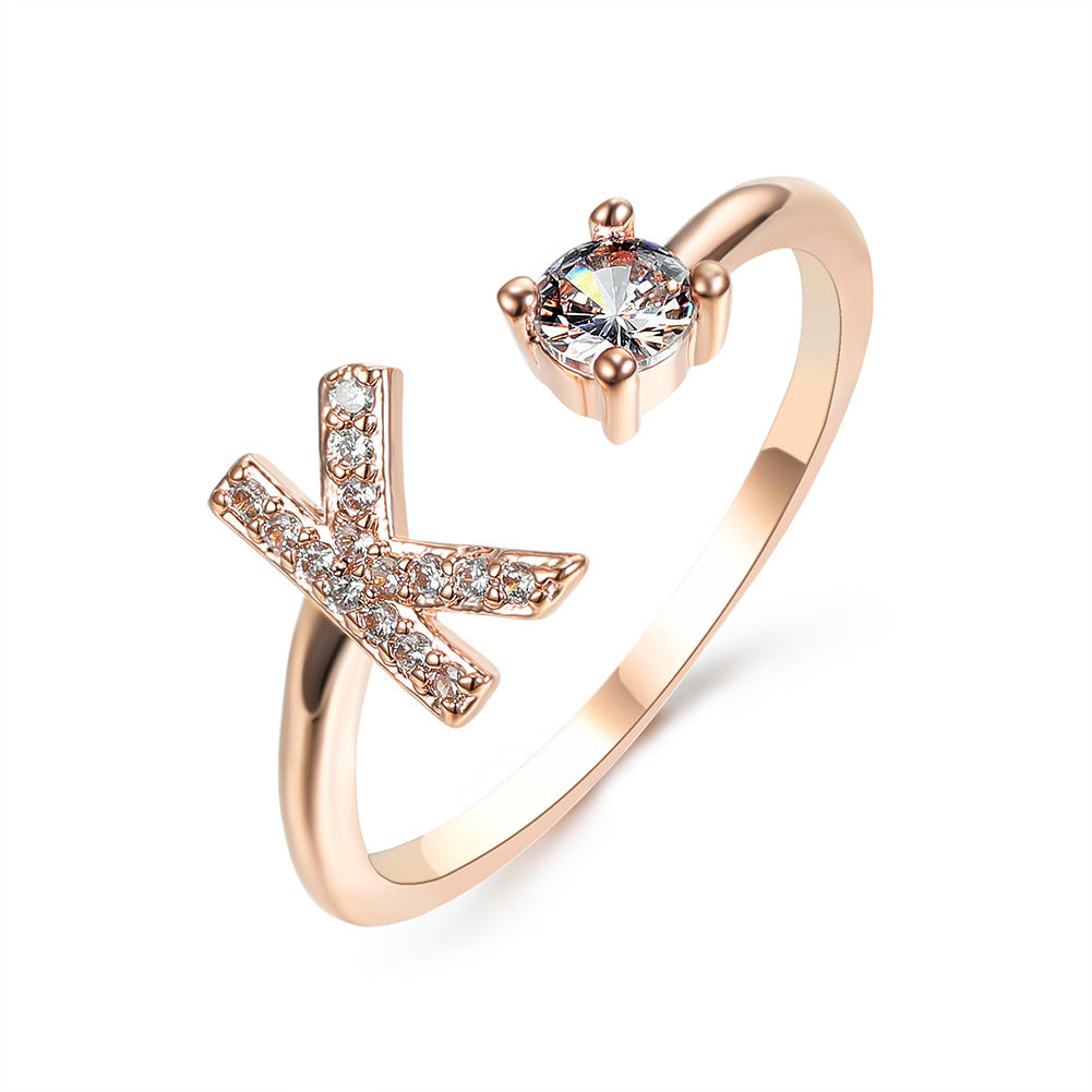 Infinity Beautiful Initial Letter Ring – Adjustable Elegant Jewelry with A–Z Personalization - Infinity Beautiful Boutique