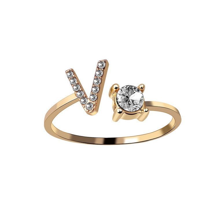 Infinity Beautiful Initial Letter Ring – Adjustable Elegant Jewelry with A–Z Personalization - Infinity Beautiful Boutique