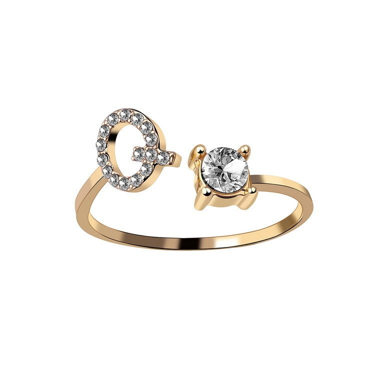Infinity Beautiful Initial Letter Ring – Adjustable Elegant Jewelry with A–Z Personalization - Infinity Beautiful Boutique