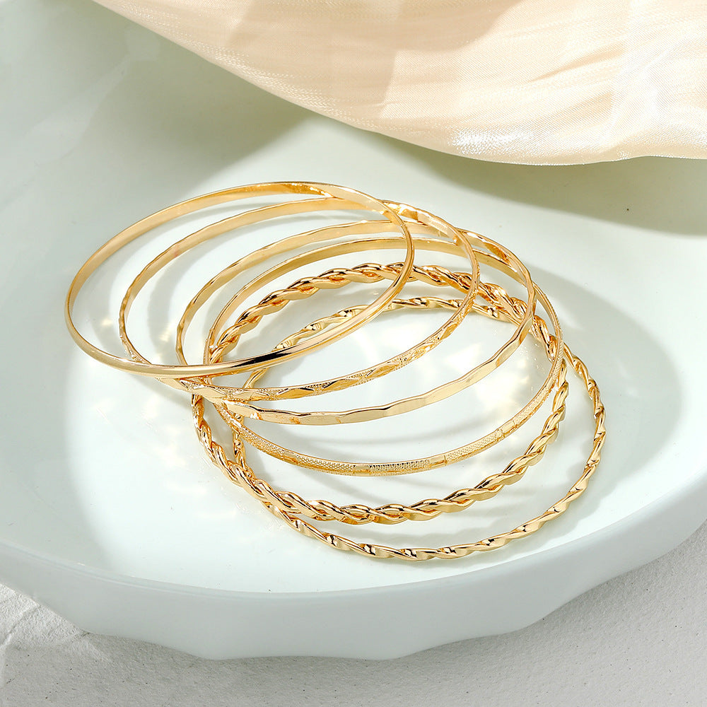 Bohemian Metal Chain Bracelet Set For Women Geometric Gold Color Thick Link Chain Bangle Female Fashion Jewelry - Infinity Beautiful Boutique