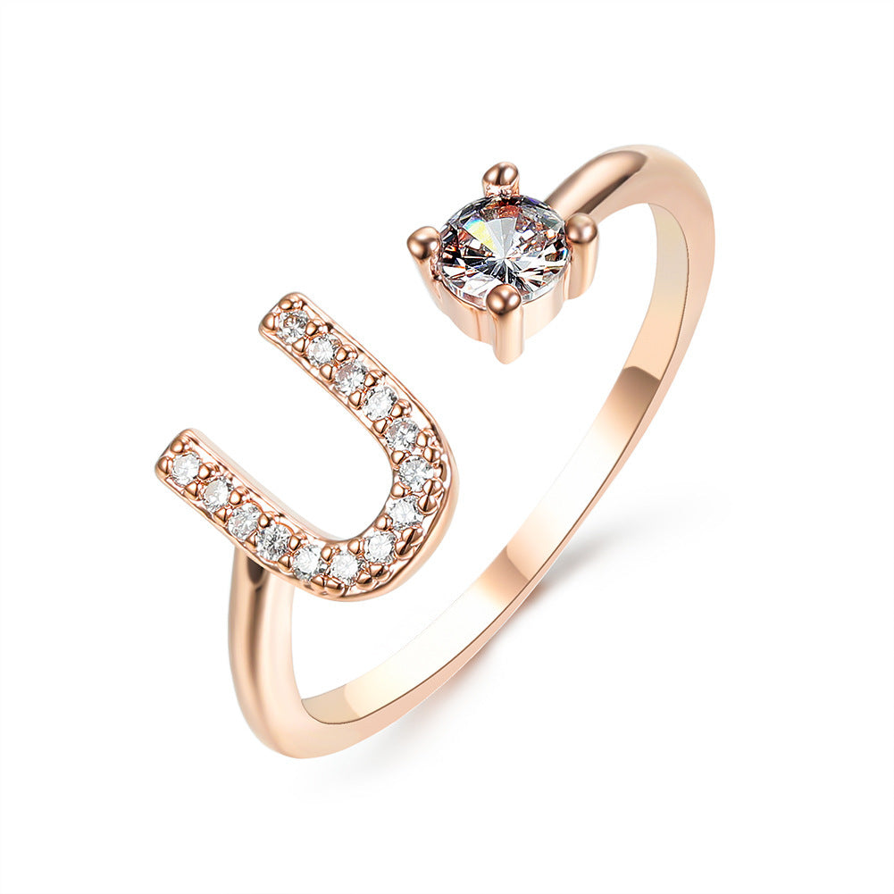 Infinity Beautiful Initial Letter Ring – Adjustable Elegant Jewelry with A–Z Personalization - Infinity Beautiful Boutique