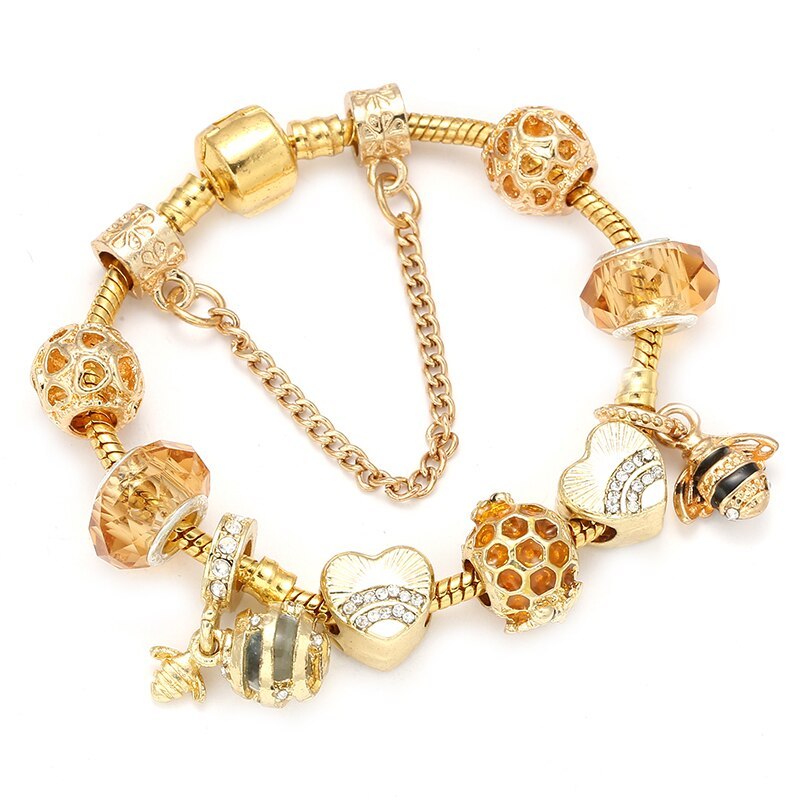 Infinity Beautiful Gold Bee Bracelet – European & American DIY Fashion Jewelry for Women - Infinity Beautiful Boutique
