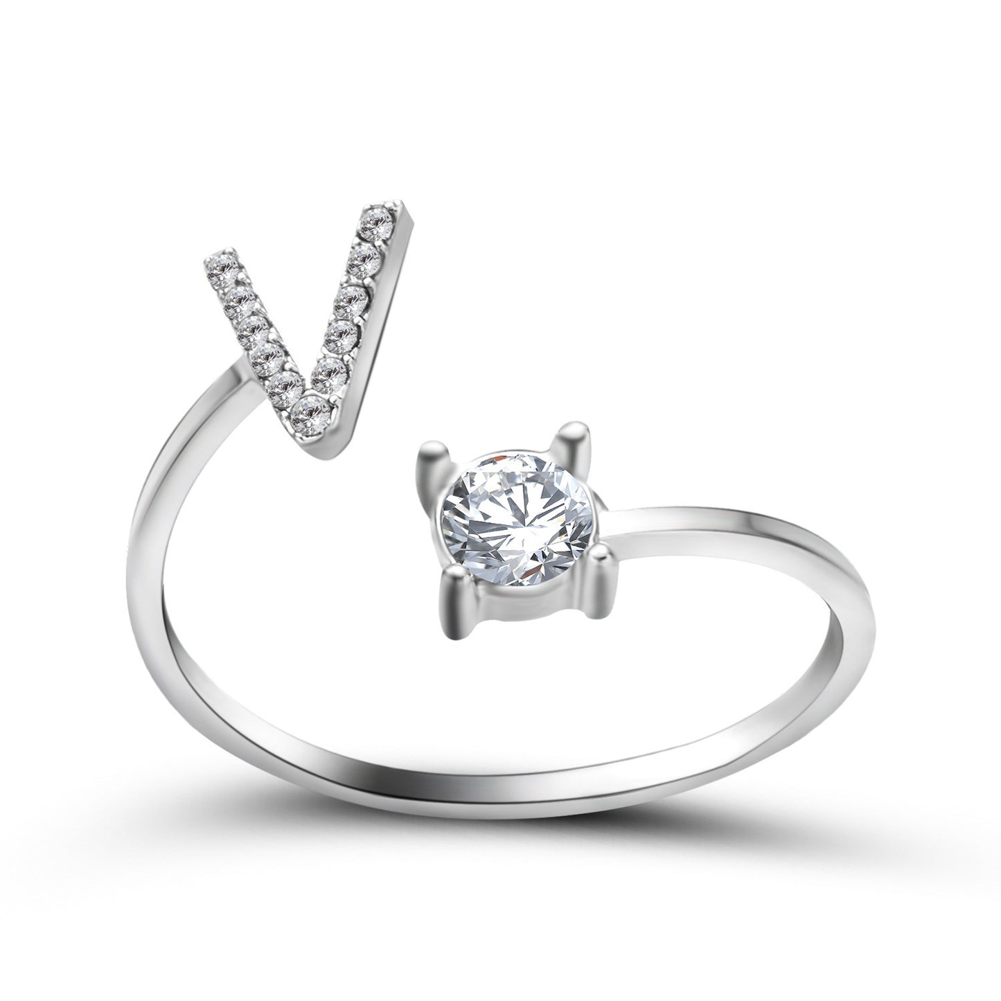 Infinity Beautiful Initial Letter Ring – Adjustable Elegant Jewelry with A–Z Personalization - Infinity Beautiful Boutique