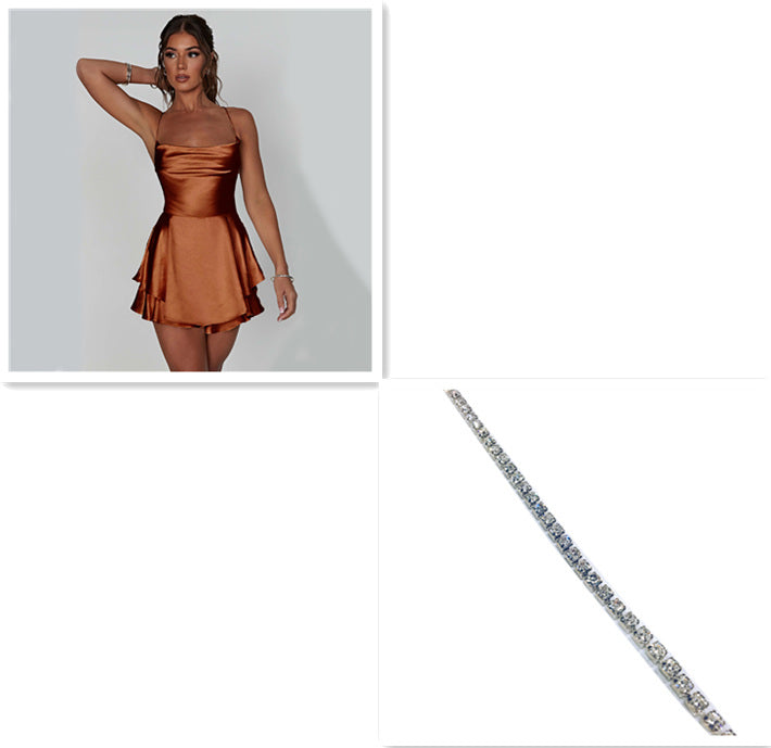 Infinity Beautiful Satin Lace-Up A-Line Dress – Sexy & Elegant Summer Style - Infinity Beautiful Boutique