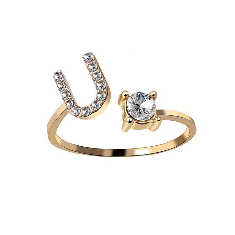 Infinity Beautiful Initial Letter Ring – Adjustable Elegant Jewelry with A–Z Personalization - Infinity Beautiful Boutique