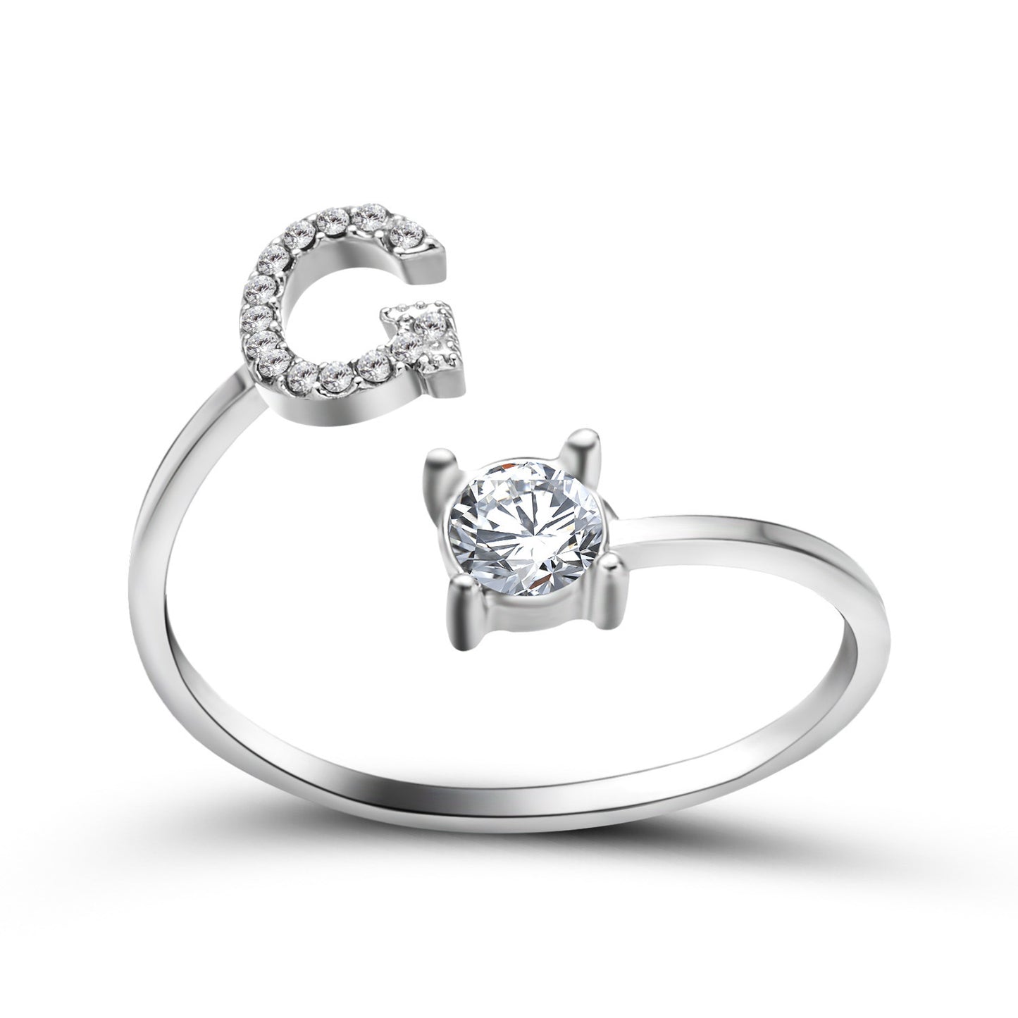 Infinity Beautiful Initial Letter Ring – Adjustable Elegant Jewelry with A–Z Personalization - Infinity Beautiful Boutique