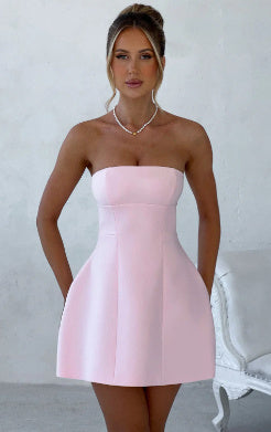Infinity Beautiful Summer Tube Dress – Backless, Solid Color, Slim Fit - Infinity Beautiful Boutique