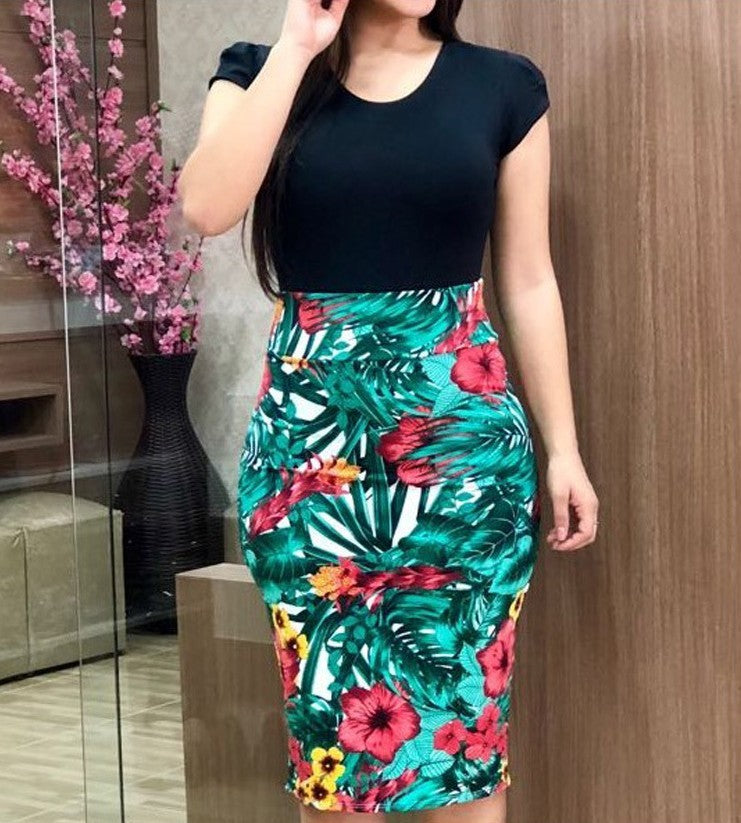 Beautiful Printed Midi Pencil Dress – Elegant Office Wear for Curvy Women - Infinity Beautiful Boutique
