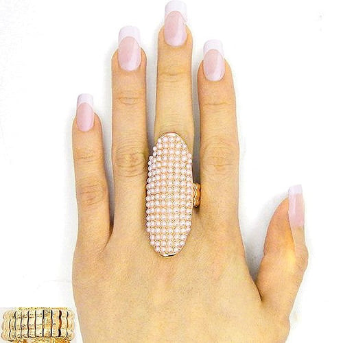 Infinity Beautiful Rhinestone Pave Oval Ring