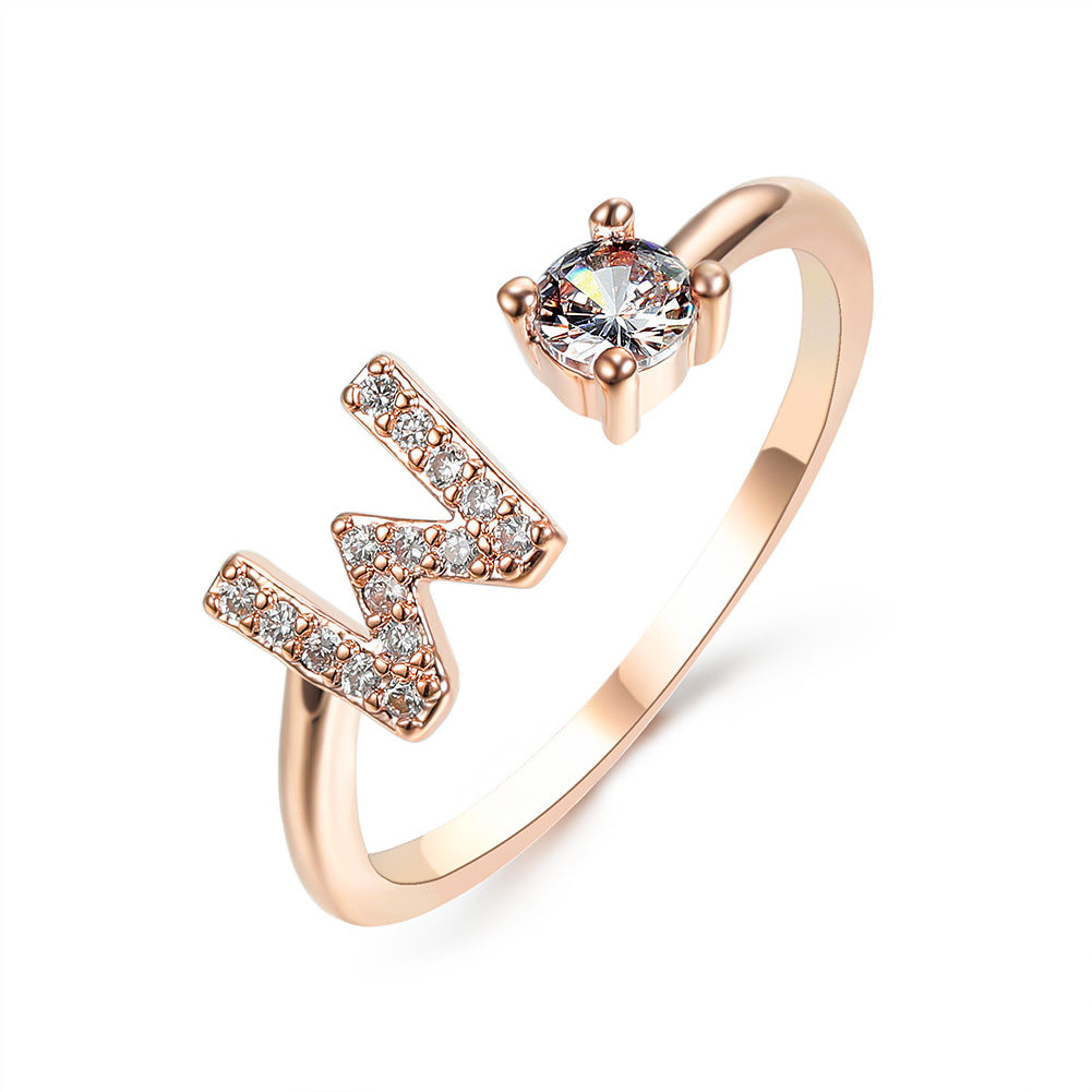 Infinity Beautiful Initial Letter Ring – Adjustable Elegant Jewelry with A–Z Personalization - Infinity Beautiful Boutique