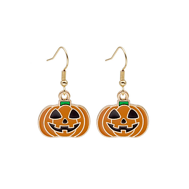 Halloween Earrings Cute Pumpkin Spooky Oil Drip Alloy Earrings Jewelry - Infinity Beautiful Boutique