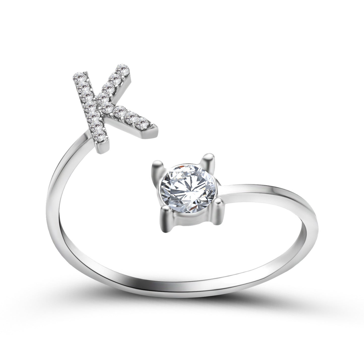 Infinity Beautiful Initial Letter Ring – Adjustable Elegant Jewelry with A–Z Personalization - Infinity Beautiful Boutique