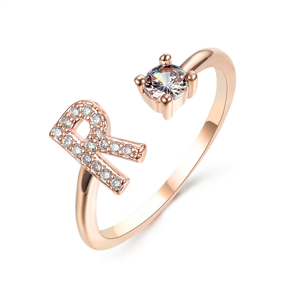 Infinity Beautiful Initial Letter Ring – Adjustable Elegant Jewelry with A–Z Personalization - Infinity Beautiful Boutique