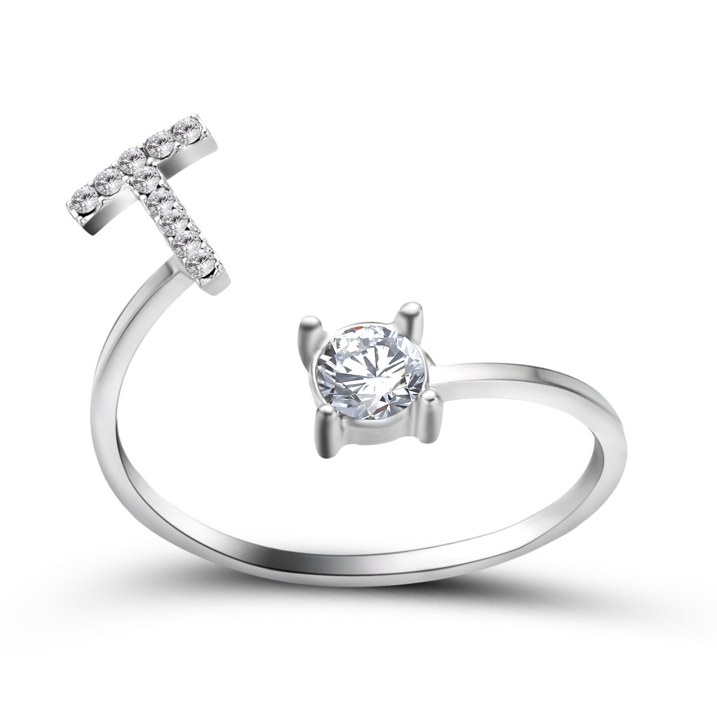 Infinity Beautiful Initial Letter Ring – Adjustable Elegant Jewelry with A–Z Personalization - Infinity Beautiful Boutique