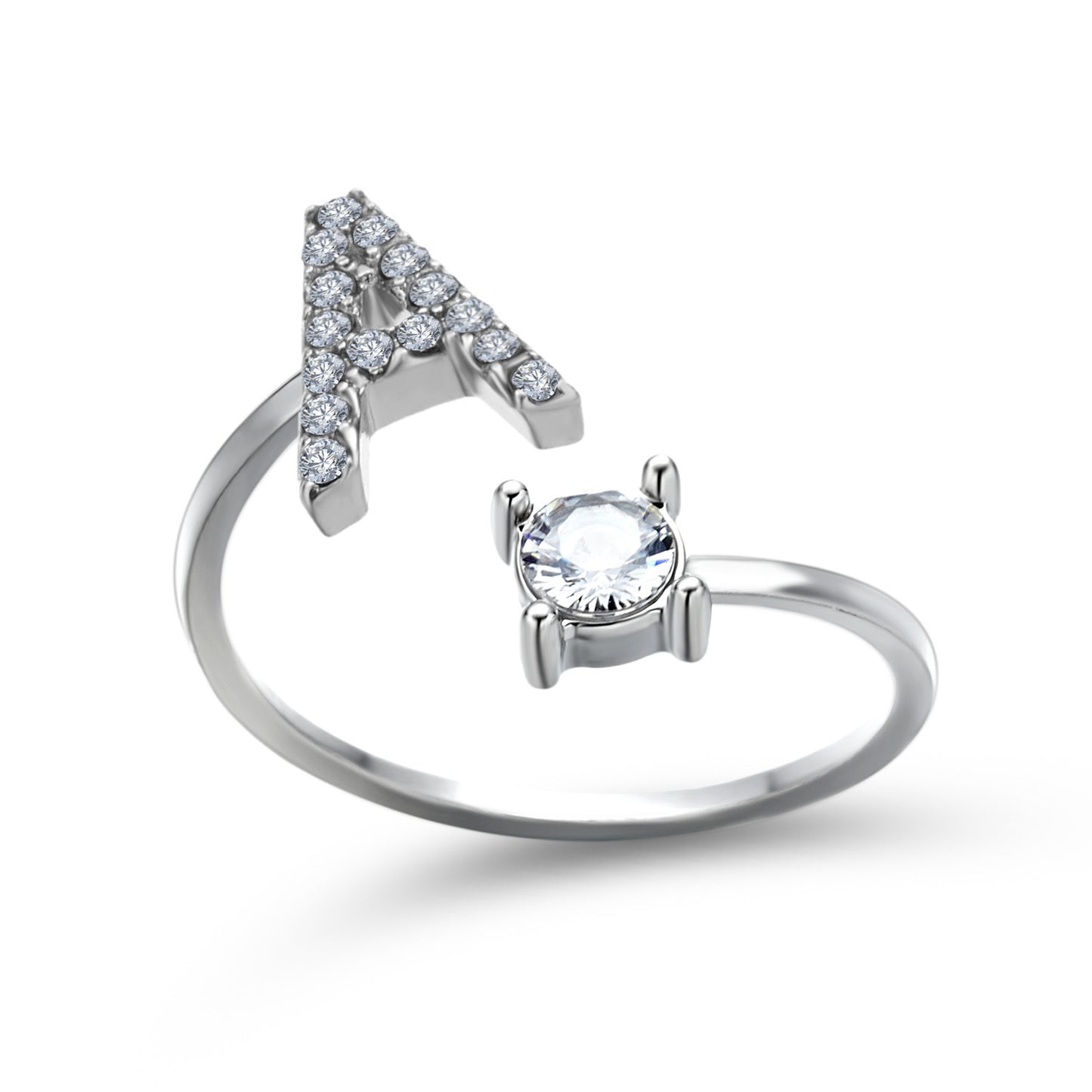 Infinity Beautiful Initial Letter Ring – Adjustable Elegant Jewelry with A–Z Personalization - Infinity Beautiful Boutique