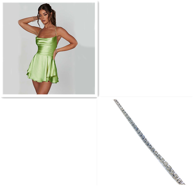 Infinity Beautiful Satin Lace-Up A-Line Dress – Sexy & Elegant Summer Style - Infinity Beautiful Boutique