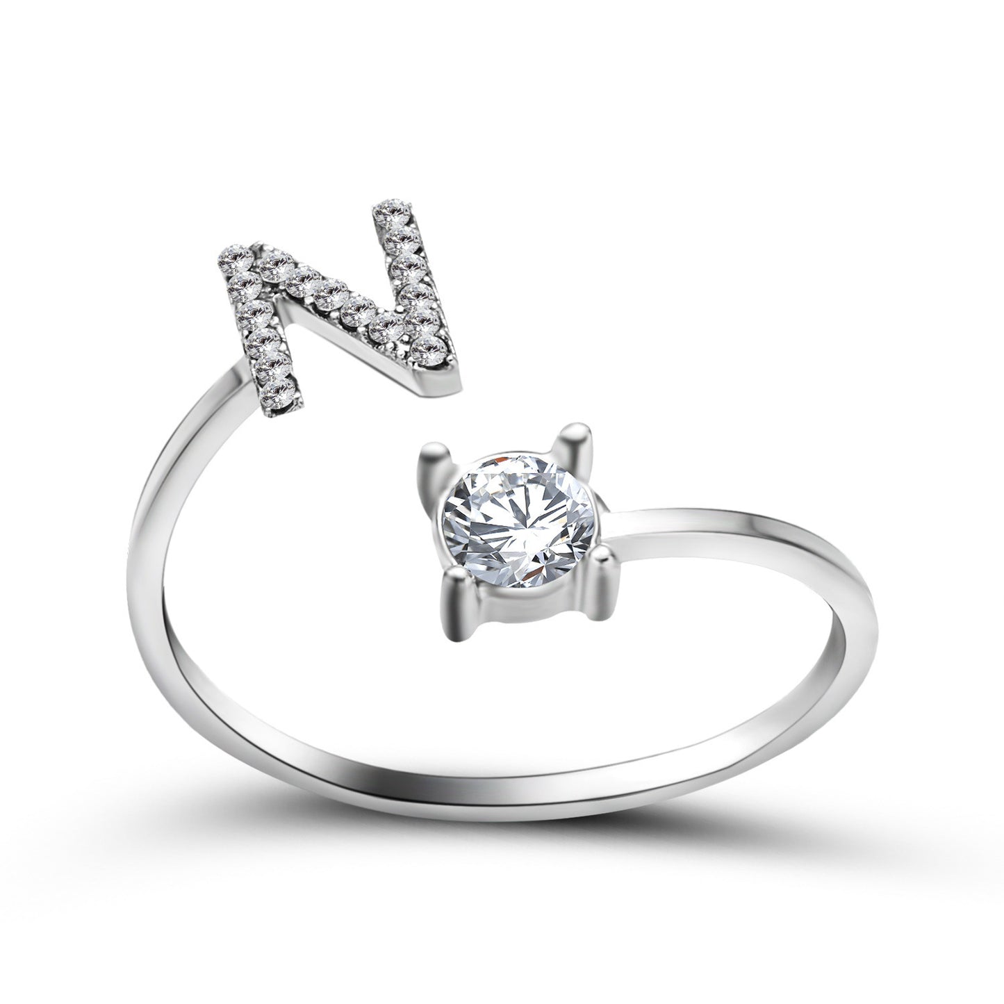 Infinity Beautiful Initial Letter Ring – Adjustable Elegant Jewelry with A–Z Personalization - Infinity Beautiful Boutique