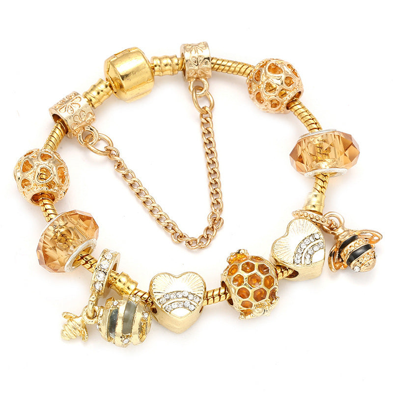 Infinity Beautiful Gold Bee Bracelet – European & American DIY Fashion Jewelry for Women - Infinity Beautiful Boutique