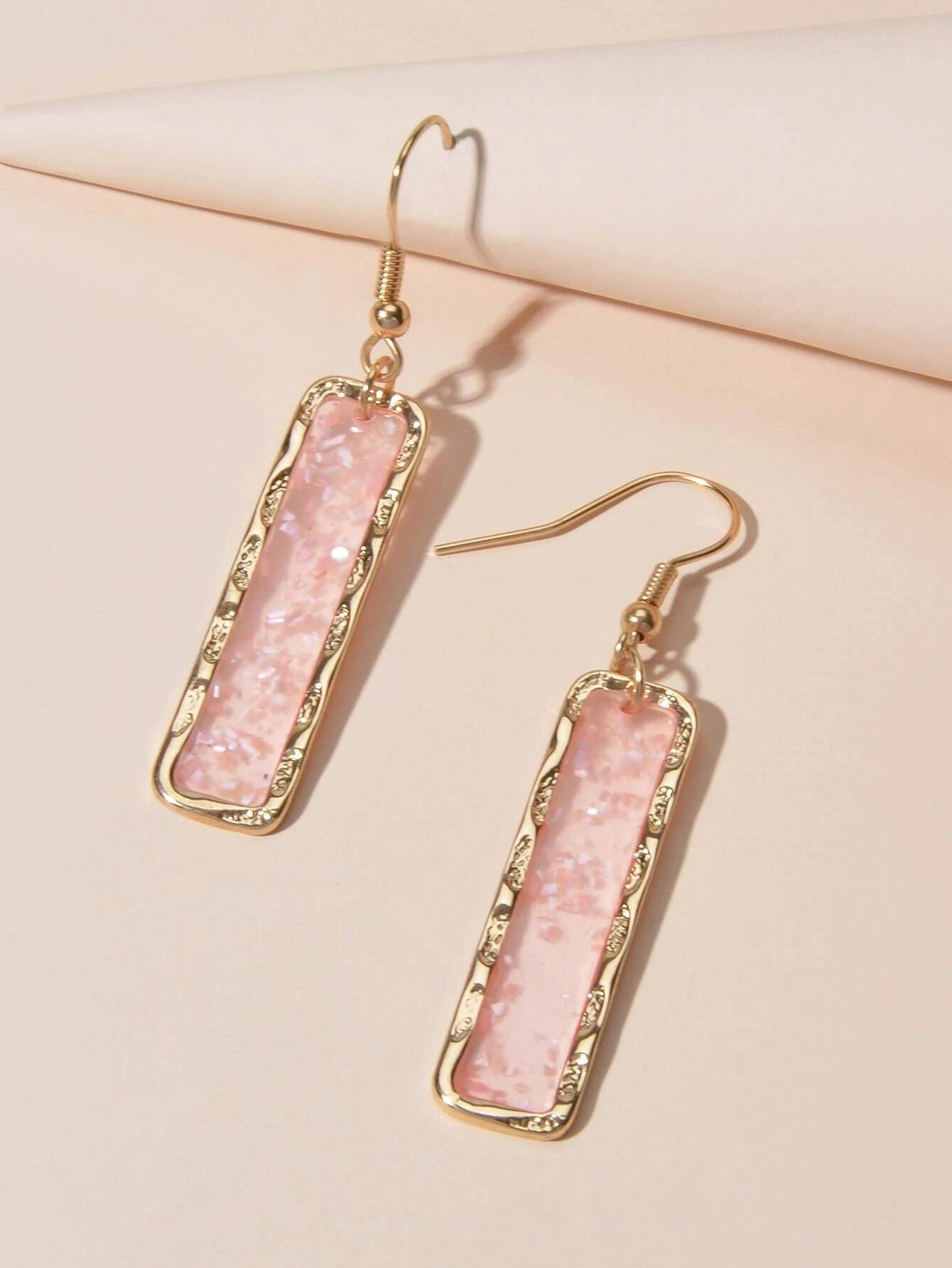 Fashion Jewellery Pink Acrylic Square Drop Earrings Wholesale Price